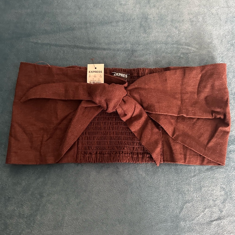 Express Rust Bow Bandeau Top